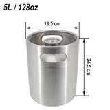 Mini Keg 5L/128OZ with Type S Spear Single Wall Portable Ball Lock Spear Works Craft Beverage Kombucha Nitro Coffee Seltzer