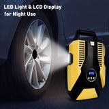 Digital Tire Inflator 12V DC 150 PSI Air Compressor Pump Auto Shut Off with Emergency LED Flasher for Car, Bicycle