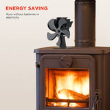 Heat Powered Stove Fan, Fireplace Fan With Designed Silent Operation, Circulating Warm Air, For Wood Burning Stove