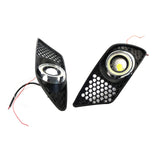 2 Pieces Right and Left Front Fog Light Grille Cover with LED Lights Fit for  C-CLASS W204