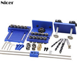 08400 Upgraded Dowelling Jig Set High Precision Woodworking Tool Drill Guide DIY Hole Drilling Locator Tool Kit