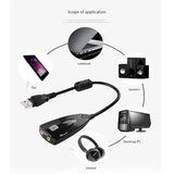 External USB Sound Card 7.1 Adapter 5HV2 USB Sound Antimagnetic Audio Headset Microphone 3.5mm Jack for Laptop PC