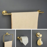 Bathroom Accessories Towel Robe Hook Towel Ring Bar Hanger Toilet Tissue Roll Paper Holder Bathroom Hardware Set Brushed Gold