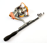 1Pcs Retractable Fishing Rod Bass Hard Bait Casting Mini Portable Spinning Rod with Reel Fishing Tackle Tools 1.0m~2.1m