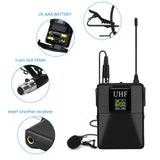 UHF Microphone Professional Wireless Lavalier Microphone System Receiver+Transmitter For Camcorder Recorder Microphone Pk Comica