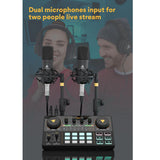 Microphone Mixer Kit Professional Adjustable Volume Audio Instrument Podcaster Amplifier Sound Card Condenser For Live Broadcast