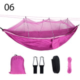 2 Person Portable Outdoor Camping Hammock with Mosquito Net High Strength Parachute Fabric Hanging Bed Hunting Sleeping Swing