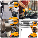 Cordless Impact Wrench Brushless 330NM Torque Stepless Speed with 21V Li-ion Battery and Charger Variable Speed with 22mm Socket