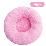 Round Big Dog Bed Sofa Long Plush Lounger Basket Fluffy Pet Bed House for Dogs Cats Puppy Cushion Winter Warm Pet Bed Kennel