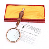 10X Magnifying Glass Retro Handheld Magnifier Wooden Handle Optical Glass Magnifying Glass for Reading Coins Repair Work #35