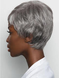 Chemical fiber wig women's short hair silver gray chemical fiber headgear pixie wig