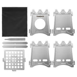 Camping Wood Stove Portable Folding Lightweight Titanium Wood Burning Backpacking Stove for Outdoor Survival Cooking Picnic