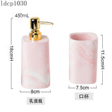 Ceramic Bathroom Decoration Accessories Toiletries Nordic Marble Pattern Soap Dish/lotion Bottle/toothbrush Holder/mouthwash Cup