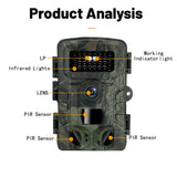 16MP 1080P Photo Video Taking Camera Outdoor Huntings Animal Observation House Monitoring Camera IP54 Waterproof 12 Languages