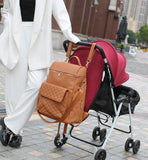 New Design Waterproof Diaper Backpack Vegan Leather Nappy Bags With Changing Pad Luxury Baby Bag for Mom And Dad