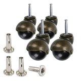4 Pack 2 Inch Ball Caster Stem Caster Wheel with Sockets,Vintage Antique Swivel Caster for Furniture,Sofa,Chair,Cabinet CNIM Hot