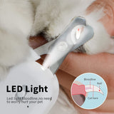 Pet Dog Cat Nail Clipper Professional Cutter USB Grooming Clippers Scissors Pet Nail Trimmer for Cats Dogs with LED -UV- Light
