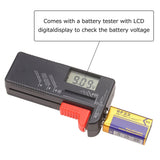 Battery Organizer Storage Case with Removable LCD Tester Various Slot Size for AAA, AA, 9V, C and D Battery
