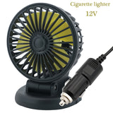 Car USB Fan Air Vent Car Interior Supplies Multi-Angle Rotatable With Cigarette Lighter Plug 12V/24V For Desktop Car Truck RV