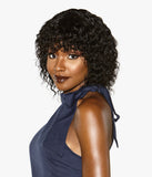 New real hair wig female short curly African black small curly real hair wig headgear