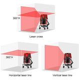 5 Lines 4D Laser Level Green Line SelfLeveling 360 Horizontal and Vertical Super Powerful Laser Level Red Beam Laser Level