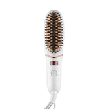 Hair Straightening Brush Compact Beard Straightener for Men Beard Straightening Heat Brush Comb Ionic LED Display Ionic Hot Heat