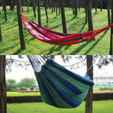 2021 Portable Outdoor Garden Hammock Hang BED Travel Camping Swing Canvas Stripe 1-2 Person Portable Hanging Bed Dropship