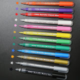 Acrylic Paint Markers Set Water-Based Art Marker Pen Fine Tip for DIY Craft Canvas Ceramic Glass Wood Stone Paper Metal Graffiti