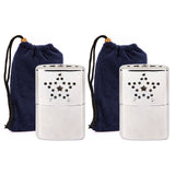 1/2pcs Outdoor Portable Metal Hand Warmer with Pouch for Fishing Camping Hiking Warm Winter Mini Pocket Gasoline Hand Warmer