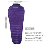 Ultra-Light Adult Outdoor Camping Down Sleeping Bag Nylon Mummy Three Season Goose Down Sleeping Bag