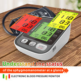 Upper Arm Blood Presure Meter Monitor Heart Rate Pulse Sphygmomanometer Rechargeable LCD Automatic Digital Tensiometer