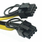 10X PCI-E PCIE 6Pin to Dual 8Pin 6+2Pin Adapter Cable GPU Video Power Cord Module Splitter Cable 18AWG for Miners Mining