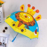 Cute Cartoon Kids Umbrella Animation Creative Long-Handled 3D Ear Modeling Children's Umbrella For Boys Girls 8K Sunshade