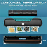 Food Vacuum Sealer 220V Automatic Commercial Household Vacuum Sealer 32CM Packaging Machine Include 15 Pcs Bags Keep Fresh Tools