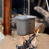 Lixada Outdoor Camping Titanium Ultralight Canteen Set 380ml 750ml Hanging Pot Home Picnic Backpacking Camping tourism Lunch Box