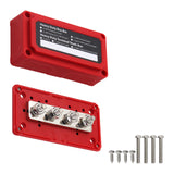 300A Bus Bars 12V-48V Heavy Duty Power Distribution Block 4X M8 5/16" Terminal Studs Red for RV Trucks Ships Yachts