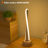 Smart Wooden Led Night Light Table Lamps Modern White Bedside Creative USB for Bedroom Living Room Decor Night Lamp Wooden Base
