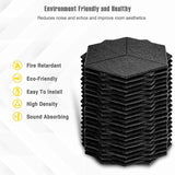 12 Pcs Acoustic Panel Sound Insulation Board,Hexagon Sound Insulation Pad,for Sound Insulation &amp;Acoustic Treatment,Black