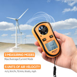 Digital Anemometer Handheld Wind Speed Meter Gauge Air Velocity Temperature Tester with LCD Backlit Wind Chill for Shooting