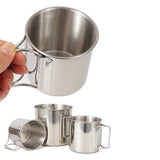 4PCS 304 Stainless Steel Outdoor Camping Cup Set Trekking Camping Cups Travel Hiking Cookware Equipment Accessory