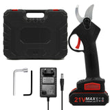 21V Cordless Electric Pruning Shears 30mm Cutting Diameter Carry Case Rechargeable 1200mAh Lithium Battery &amp; Charger Powered