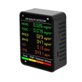 6 In 1 PM2.5 PM10 HCHO TVOC CO CO2 Air Quality Detector CO Carbon Dioxide Formaldehyde Monitor LCD Large Screen Display