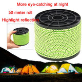 Guy ropes High-strength paracord tent Camping 50m pulley for awning tarp