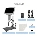 7-inch LCD Video Microscope with 32GB TF Card 1200X Microscope&amp;amp;Telescope 1080P with  IR Remote Adjustable Metal Stand&amp;amp;LED Light