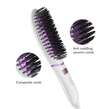Hot Sale Hair Straightening Brush Ionic with 5 Adjustable Temperatures LED Display for Anti Static Home Travel Beard
