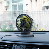 Car USB Fan Air Vent Car Interior Supplies Multi-Angle Rotatable With Cigarette Lighter Plug 12V/24V For Desktop Car Truck RV