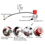 M18X1.5 PCP Tank Dual Gauge Charging Valve Air Filling Station Refill Adapter with 400Bar 6000Psi Gauge 50cm Hose