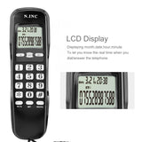 Telefono Mini Telephone Landline Phone DTMF/FSK Home Office Hotel Incoming Caller ID LCD Display Home Desktop Wall-mounted Phone