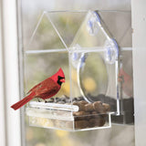Acrylic Anti-squirrel Transparent Window Bird Feeder With Powerful Suction Cup And Detachable Sliding Tray