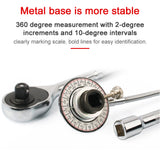 Chrome-vanadium Steel 1/2inch 12.5mm Drive Torque Angle Gauge 360° Adjustable Torsiometer Meter Professional Measure Tool